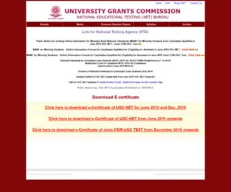 Ugcnetonline.in(University Grants Commission) Screenshot