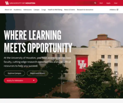 UH.edu(University of Houston) Screenshot
