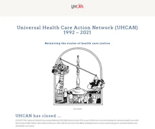 Uhcan.org(Working for Health Care Justice) Screenshot