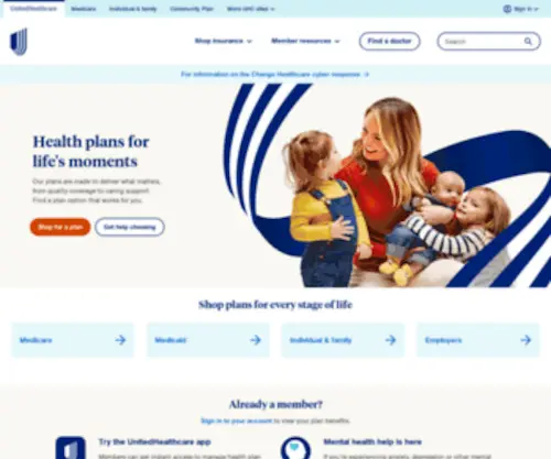 UHC.com(Health insurance plans for individuals & families) Screenshot