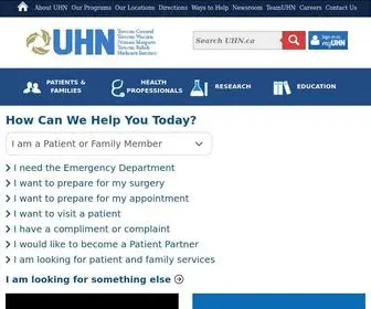 UHN.ca(The University Health Network) Screenshot