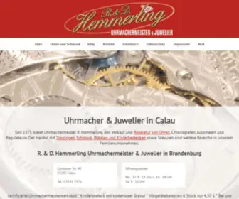 Uhren-Calau.de(Uhrmachermeister & Juwelier Hemmerling in Calau/Niederlausitz) Screenshot