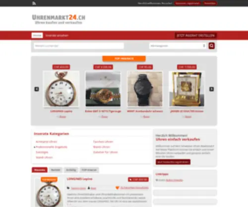 Uhrenmarkt24.ch(Uhrenmarkt 24) Screenshot