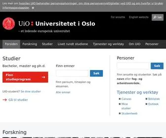 Uio.no(Universitetet i Oslo) Screenshot