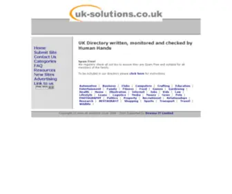 UK-Solutions.co.uk(UK Directory of Spam Free websites) Screenshot