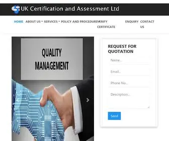 Ukascert.co.uk(UK Certification and Assessment Ltd) Screenshot