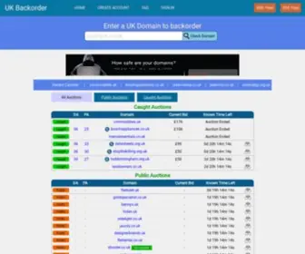 Ukbackorder.com(Backorder UK domains) Screenshot