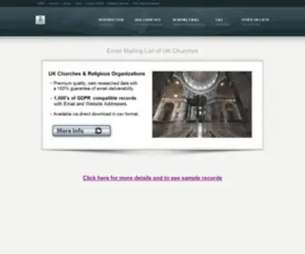 Ukchurcheslist.com(Church Email Mailing List with Postal & E) Screenshot