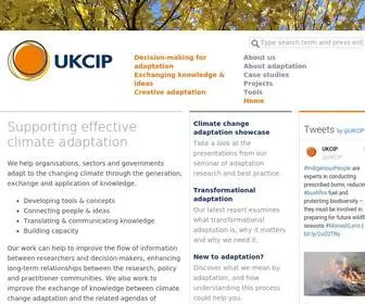 Ukcip.org.uk(Supporting climate change adaptation through knowledge exchange) Screenshot