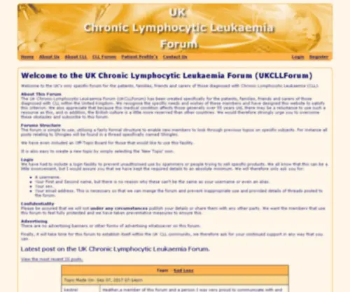 Ukcllforum.org.uk(The Home Page of the UK Chronic Lymphocytic Leukaemia Forum (UKCLLForum)) Screenshot