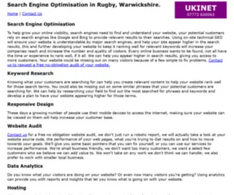 Ukinet.co.uk(Search Engine Optimisation and Website Consultant in Rugby) Screenshot