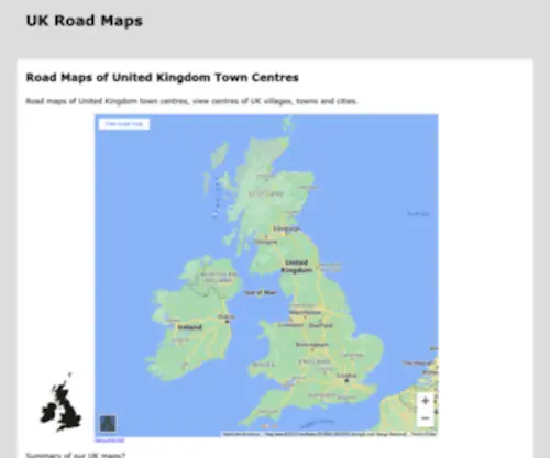 Ukmapsz.co.uk(Detailed Road Maps of United Kingdom Towns) Screenshot