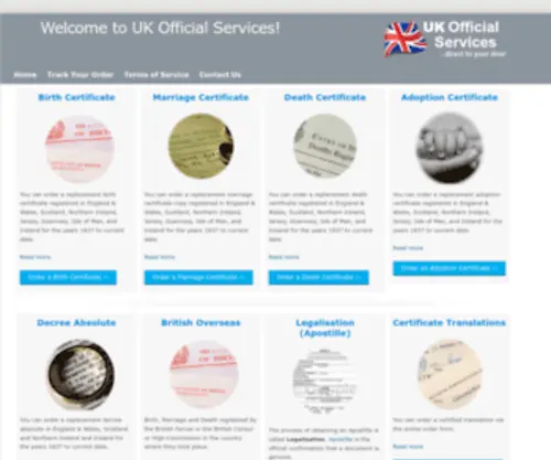 Ukofficialservices.co.uk(Certificate Ordering Service) Screenshot