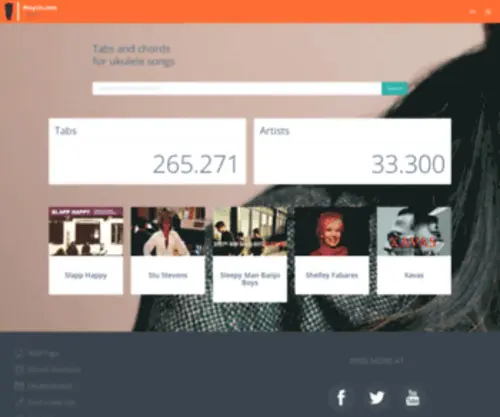 Ukulele-Mele.com(Ukulele tabs and chords for ukulele songs) Screenshot