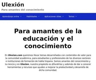 Ulexion.com(Para amantes del conocimiento y la educación) Screenshot