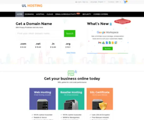 Ulhosting.com(Web Hosting y Registro de Dominios) Screenshot