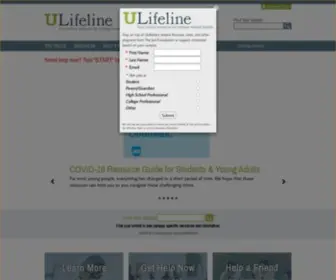 Ulifeline.org(Mental health resources for college students) Screenshot