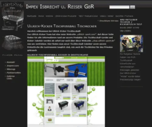 Ullrich-Kicker.de(Ullrich-Kicker Tischfussball Tischkicker) Screenshot