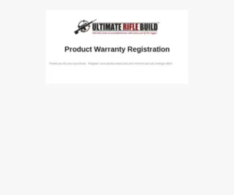 Ultimateriflebuild.com(URB Product Warranty Registration) Screenshot