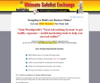 Ultimatesafelistexchange.com(Ultimate Safelist Exchange by Worldprofit Free Traffic Exchange) Screenshot