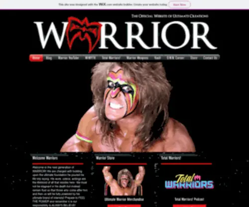 Ultimatewarrior.com(The official website of WWE Hall of Famer the Ultimate Warrior) Screenshot