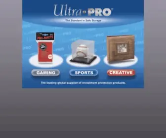 Ultrapro.com(Ultra PRO International LLC ("Ultra PRO")) Screenshot