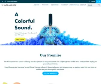 Ultrascopes.com(Personalized Stethoscopes & Custom Designs by Ultrascope) Screenshot