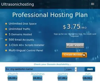 Ultrasonichosting.com(Hosting) Screenshot