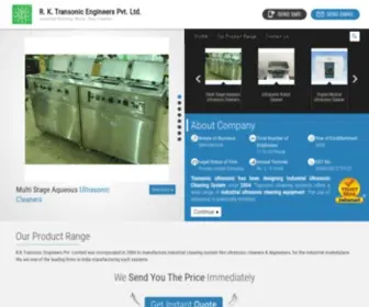 Ultrasonicindia.com(Ultrasonic Cleaners) Screenshot