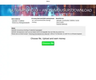 Ultraupload.io(Anonymous filesharing) Screenshot