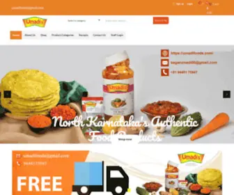 Umadifoods.com(North Karnataka's Authentic Food Products) Screenshot