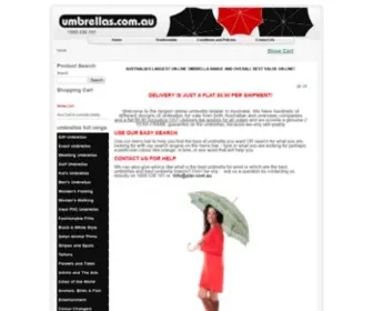 Umbrellas.com.au(QUALITY UMBRELLAS ONLINE AT GREAT PRICES AND DELIVERY IS JUST A FLAT $9.90 PER SHIPMENT) Screenshot