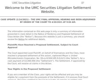 Umcsecuritieslitigation.com(UMC Securities Litigation) Screenshot