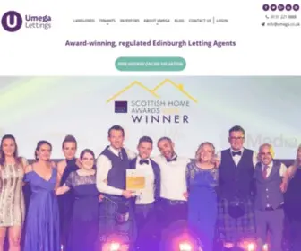 Umega.co.uk(Letting Agents Edinburgh Double award) Screenshot