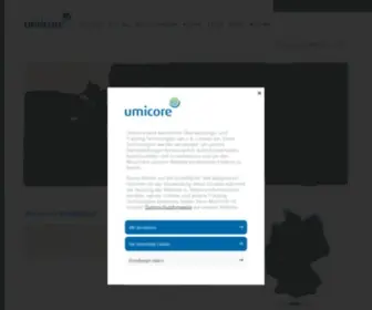 Umicore.de(Regional website Germany) Screenshot