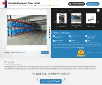 Umiyaracking.com(Heavy Duty Racks Manufacturer) Screenshot