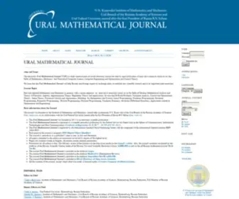 Umjuran.ru(Ural Mathematical Journal (Уральский математический журнал)) Screenshot