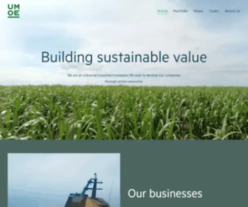 Umoe.no(Building sustainable value) Screenshot