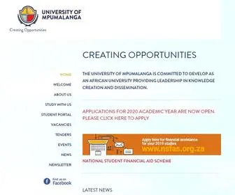 UMP.ac.za(The University of Mpumalanga) Screenshot