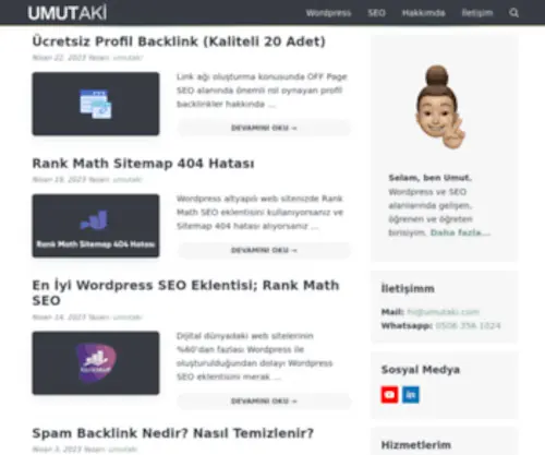 Umutaki.com(Wordpress ve SEO Blogu) Screenshot