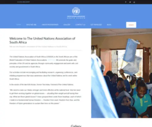 Unasa.org.za(United Nations Association of South Africa) Screenshot