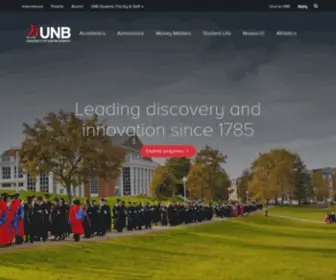 UNBF.ca(University of New Brunswick) Screenshot
