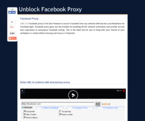 Unblock-Facebookproxy.com(Unblock Facebook Proxy) Screenshot