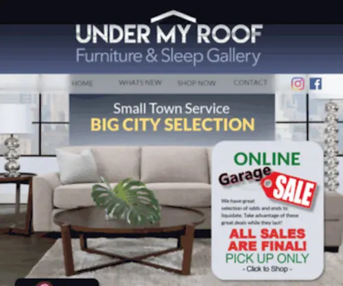 Undermyroof.ca(Under My Roof Furniture & Sleep Gallery) Screenshot