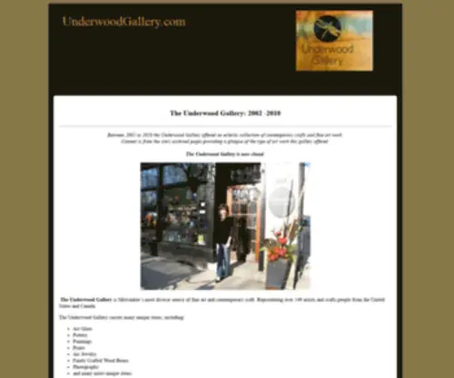 Underwoodgallery.com(Between 2002) Screenshot