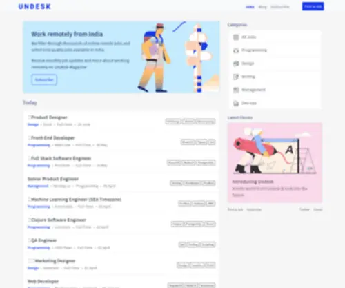 Undesk.in(A remote job board for India Undesk) Screenshot