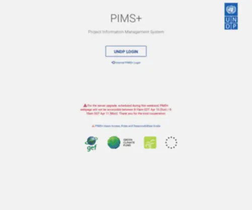 Undpgefpims.org(PIMS) Screenshot