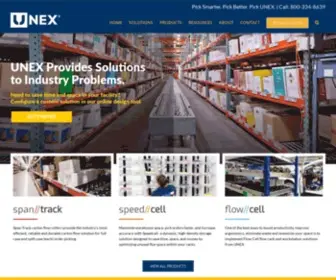 Unex.com(UNEX Engineered Space Optimization & Order Picking Solutions) Screenshot