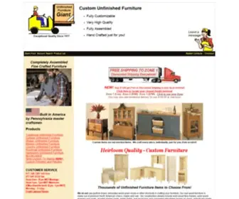 Unfinishedfurnituregiant.com(Unfinished furniture custom made in America) Screenshot