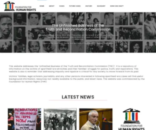 Unfinishedtrc.co.za(A repository of information on the victims of apartheid) Screenshot